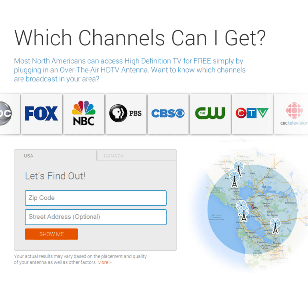 WHICH CHANNELS CAN I GET IN MY AREA