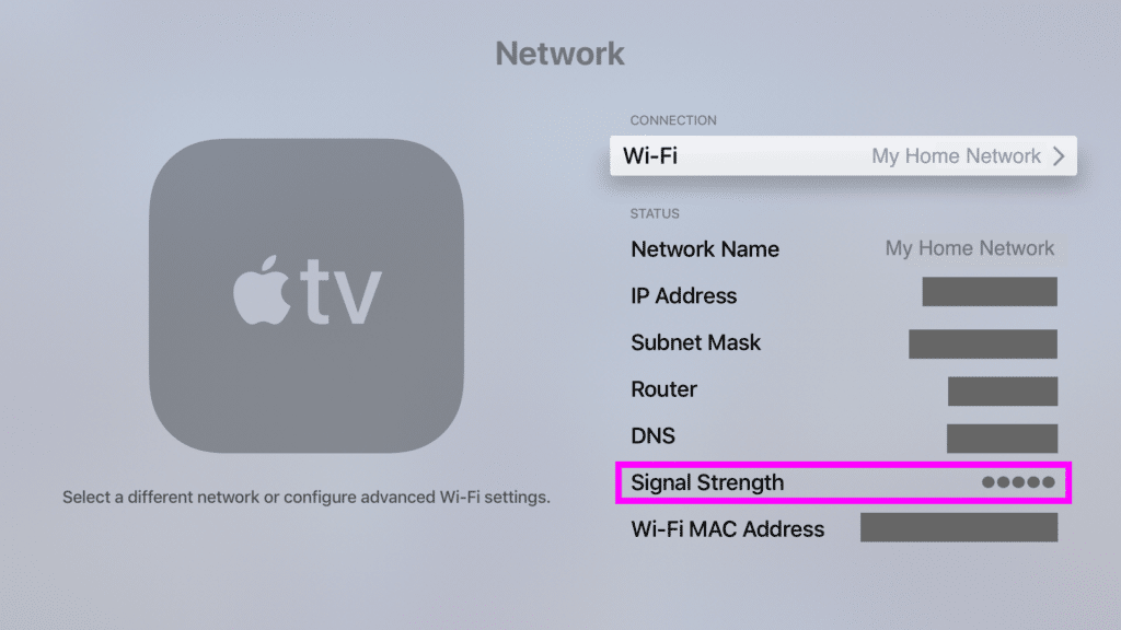 APPLETV WIFI SETTINGS MARKUP