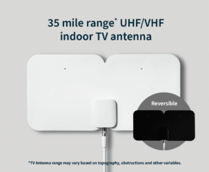 Image of the 35-mile indoor TV UHF/VHF TV antenna that comes with the Tablo Total System