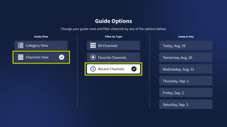 Tablo Live TV Options Recent