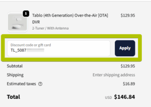 Tablo Legacy Trade-In Coupon Checkout