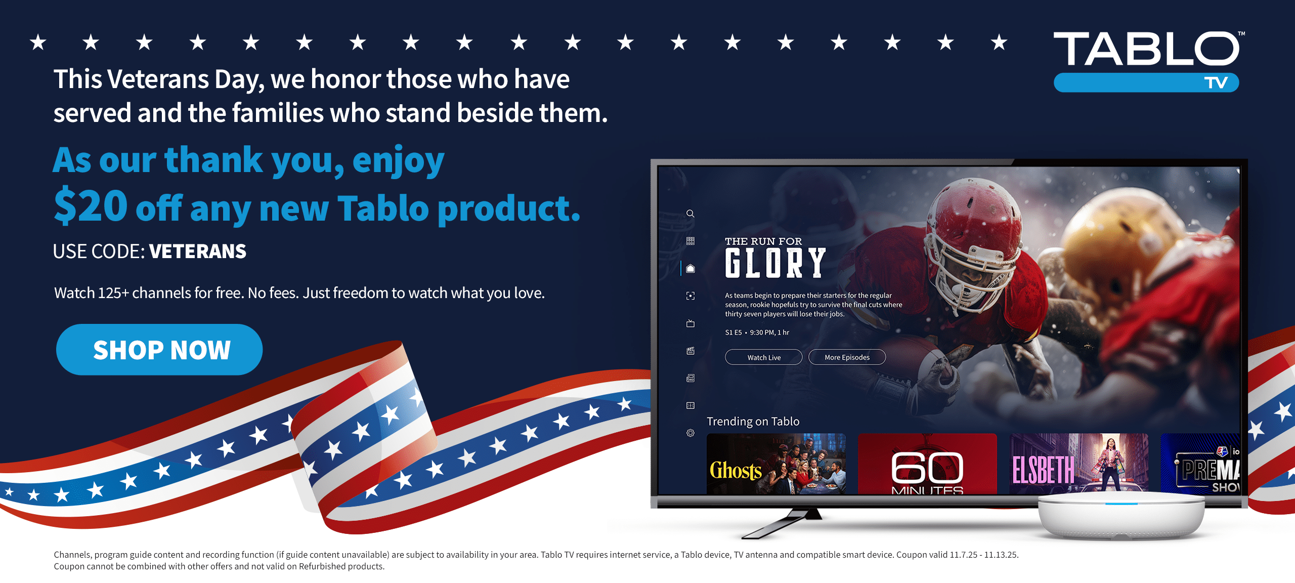 Tablo TV Veterans Day Sale 2025
