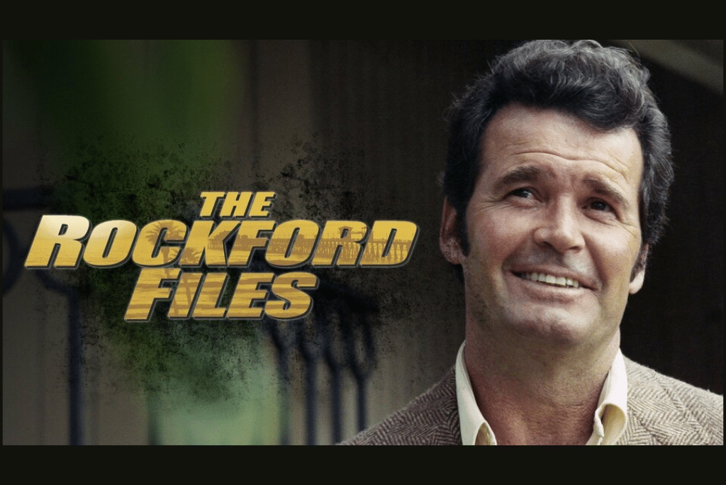 "The Rockford Files" With Jim Rockford (James Garner) in the foreground.