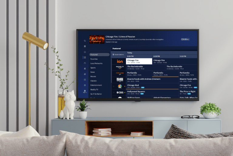 Tablo app on TV in living room.